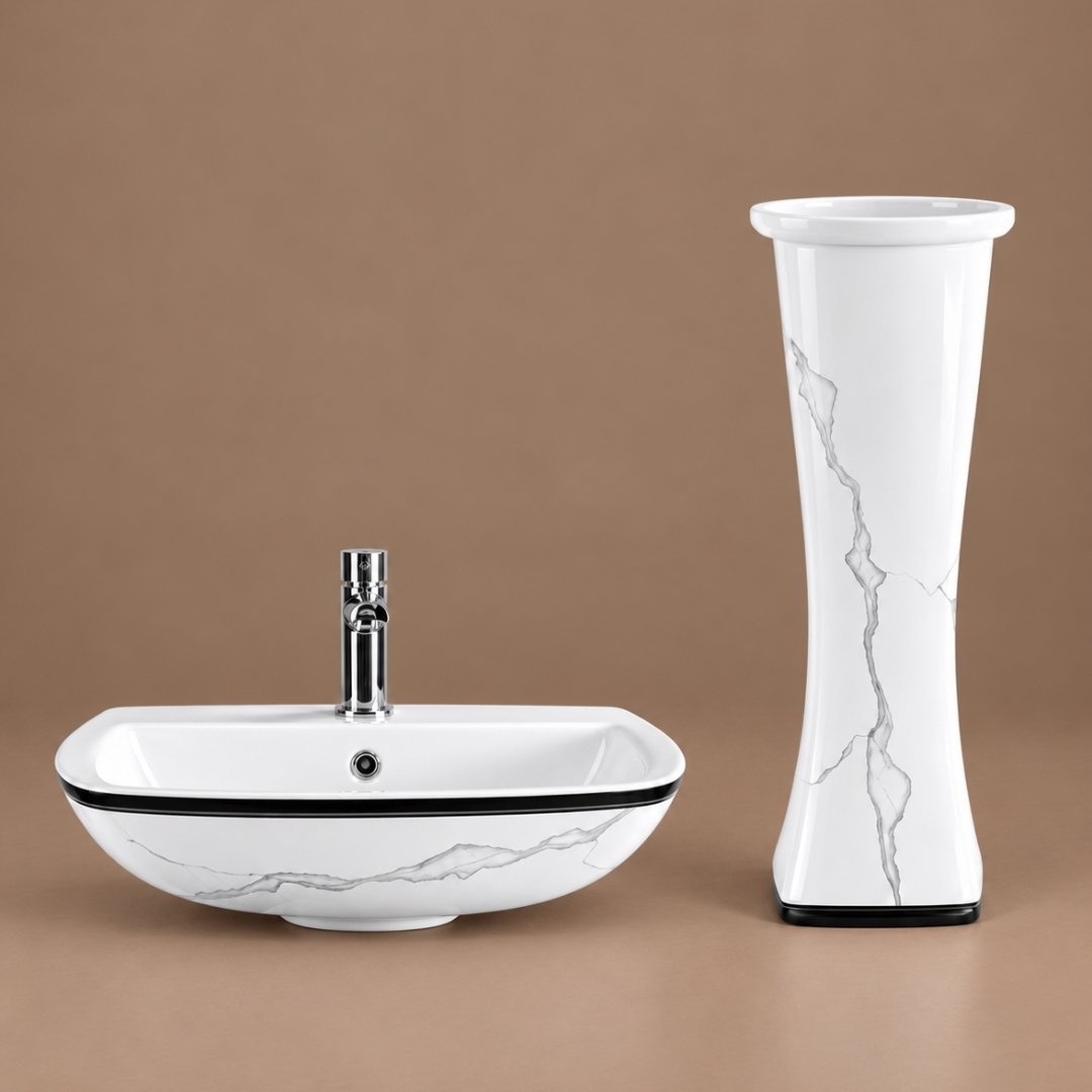 Sonet HT - 4002, washbasin with pedestal (view 3)